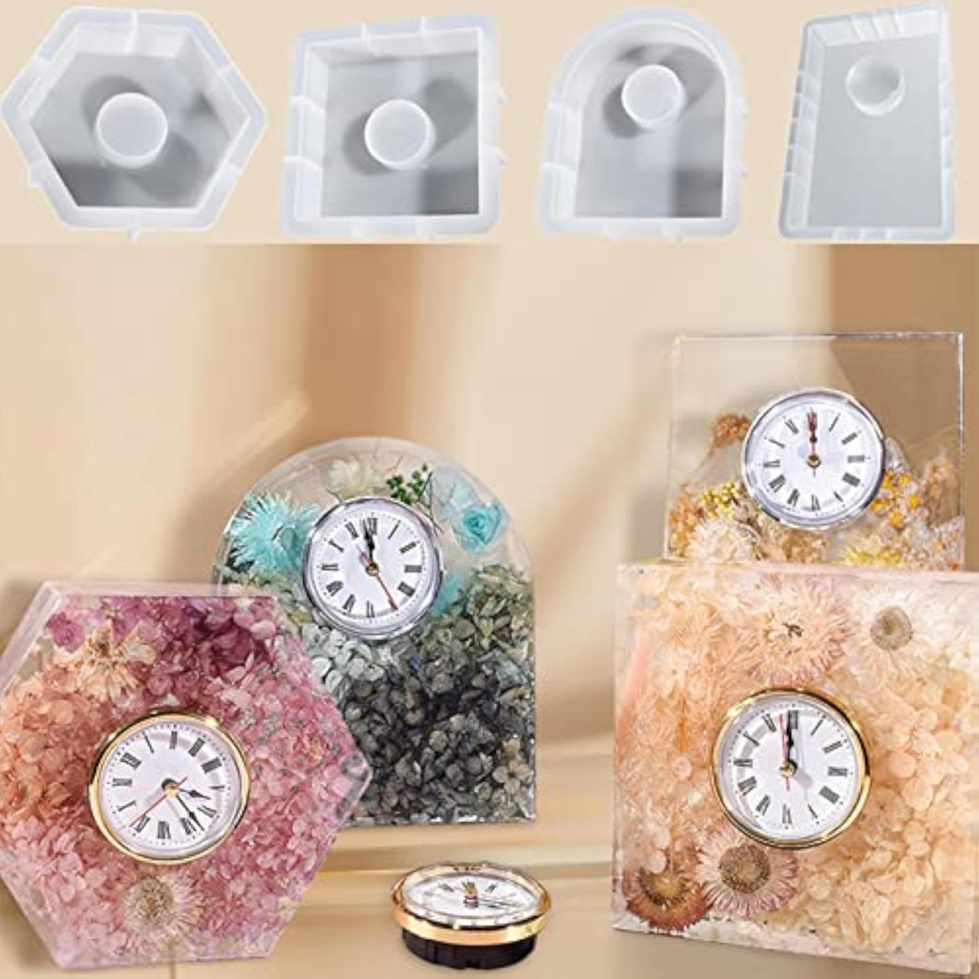Silicone Models Desk Clocks Resin Casting Decor